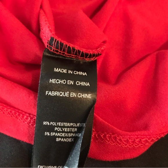 NWT bebe red sequin top w/draping chain across chest Sz M - Picture 7 of 7